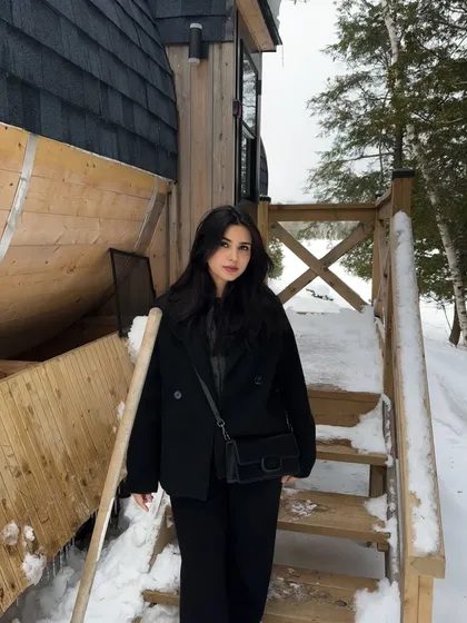 Creating content that tells a story is key. This shot from a winter getaway in Parry Sound, Ontario, captures a cozy, serene aesthetic. It shows my ability to produce content for travel, hospitality, or fashion brands looking for a specific seasonal mood.