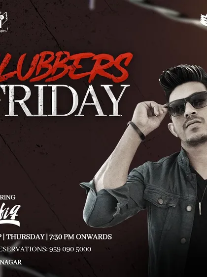 A "Clubbers Friday" poster for a Thursday event, showing flexibility in scheduling for special occasions.