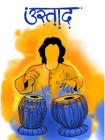 My tribute to the legendary tabla maestro, Ustad Zakir Hussain. This digital illustration honors his immense contribution to the world of music.
