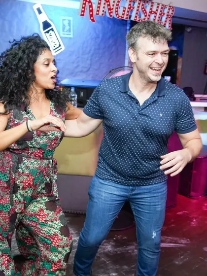 Sharing a laugh and a dance with my life partner. Our socials are filled with these moments of pure, unscripted happiness.