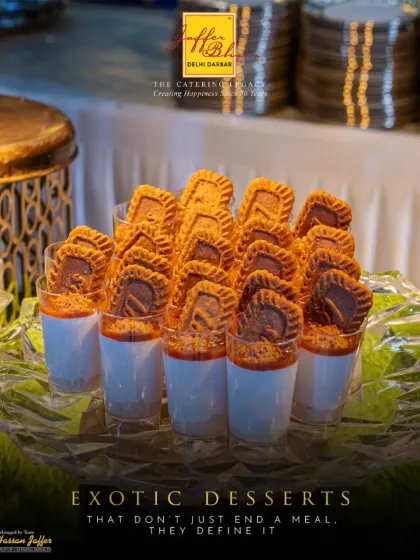 We believe dessert is not just an afterthought but a defining moment of a meal. Our exotic dessert range, like these popular Lotus Biscoff cups, blends contemporary trends with classic indulgence.