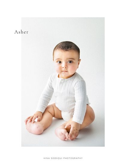 A classic portrait of little Asher. The simple text overlay is a beautiful way to personalize the image, turning it into a timeless announcement or piece of art for your home.