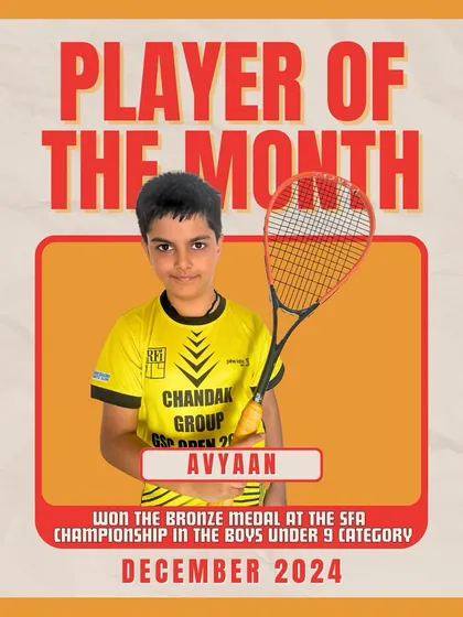A huge congratulations to our Player of the Month, Avyaan, for winning the bronze medal at the SFA Championship in the Boys Under 9 category. This is just the beginning!