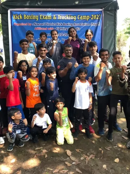 The future is fighting fit. Another group of proud students after their kickboxing belt exam. Their energy and dedication is inspiring.