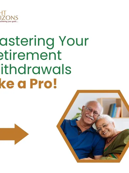 The introductory slide to our guide on mastering retirement withdrawals like a pro. It features a happy retired couple, setting a positive tone for planning a secure and worry-free financial future.