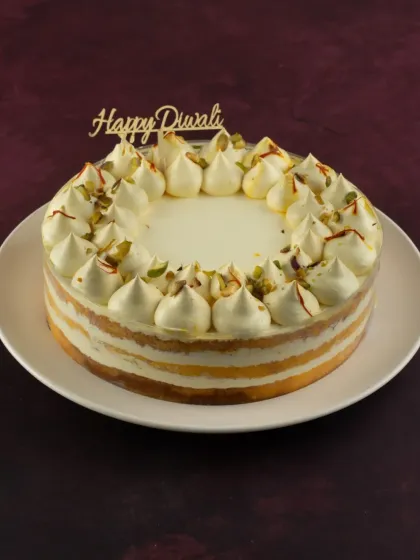 The Kesar Pista Tres Leches is another fusion creation for Diwali. The delicate flavors of saffron and pistachio make this cake a wonderfully festive and indulgent treat.