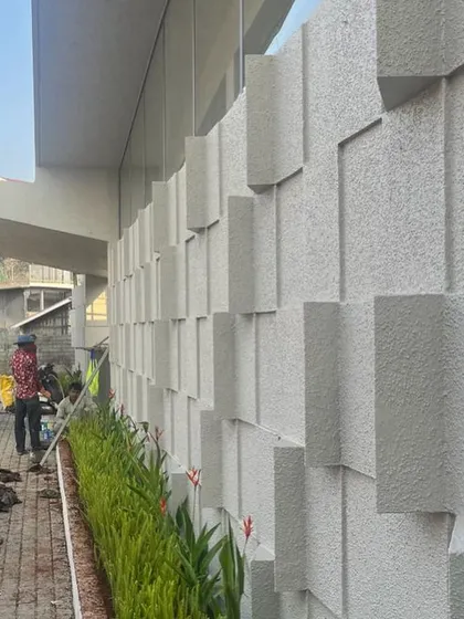 The final touches being added to the Lonavala project. Landscaping is a crucial part of my design process, ensuring the architecture is grounded in its site and softened by natural elements.