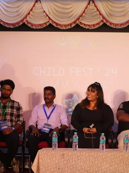 On the panel at Child Fest '24. Besides performing, I often participate in panel discussions, sharing my journey as a ventriloquist and entertainer.