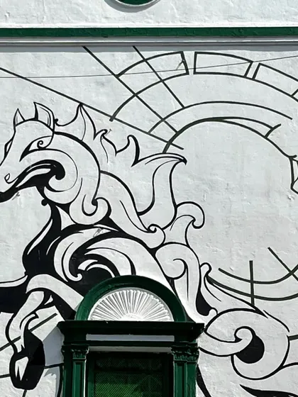Another angle of the horse mural. It was our first time painting on this building, and it was an amazing opportunity. Things are only gonna get bigger and crazier.