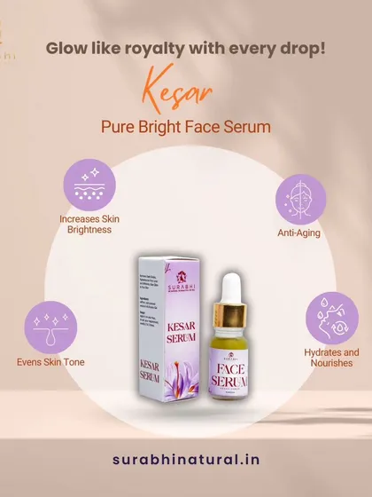 Glow like royalty with our Kesar Pure Bright Face Serum. This potent formula uses the power of saffron to increase skin brightness, even out skin tone, and provide anti-aging benefits.