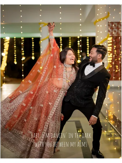 Capturing the high energy of a reception party. This shot shows the couple lost in a dance, surrounded by dramatic lighting and a celebratory atmosphere, highlighting my ability to photograph dynamic evening events.