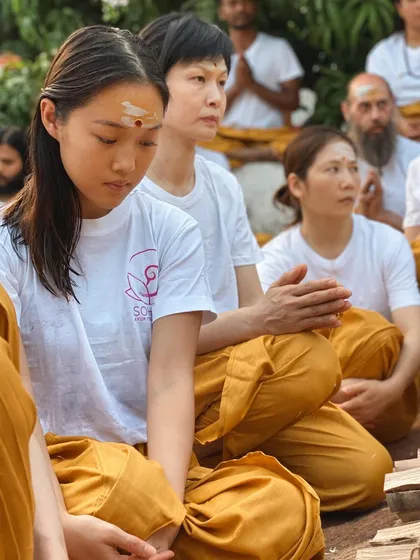 This is a duplicate of image 109. Students from diverse backgrounds come together in meditation, united by their shared quest for inner knowledge.