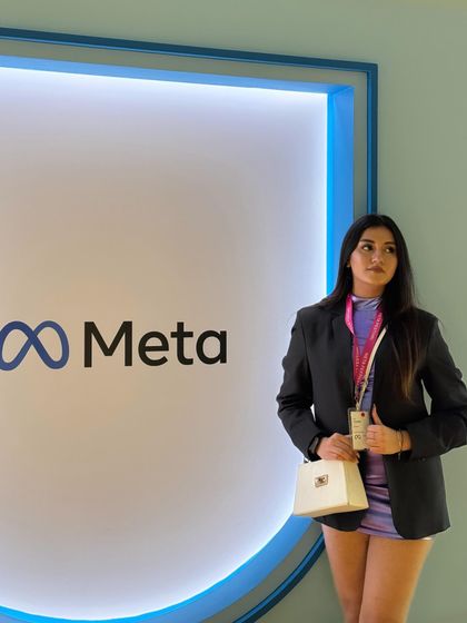 My look for the Meta Festival '24. A holographic mini dress paired with a black blazer for a professional yet trendy 'creator' look.