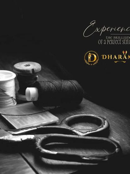 "Experience the brilliance of a perfect stitch." The tools of my craft, representing the precision and dedication behind every garment.