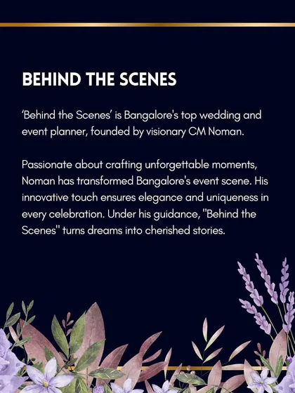 A profile of our partner, Behind The Scenes, highlighting their passion for crafting unforgettable moments and turning dreams into cherished stories.