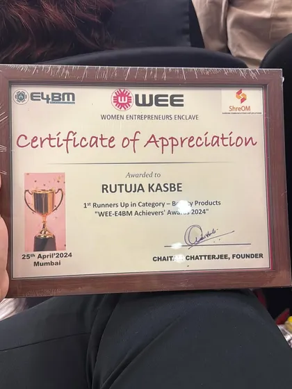 I am so grateful to have received this Certificate of Appreciation as the 1st Runner Up in the Beauty Products category at the WEE-E4BM Achievers' Awards 2024.