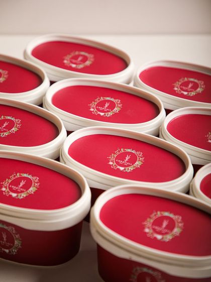 Our signature red ice cream tubs, a promise of the handcrafted, preservative-free quality we've delivered since 1995.