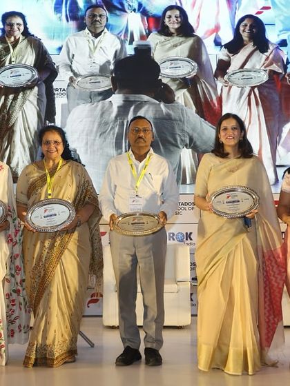 Posing with fellow awardees at the Eldrok India K-12 Summit in Indore. These gatherings are a testament to a shared commitment to improving education across the country.