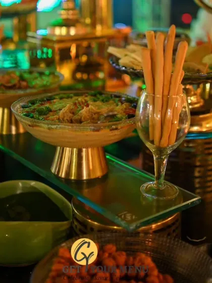 Our Lebanese counter, featuring a variety of fresh dips and pita bread, offering a taste of the Middle East.