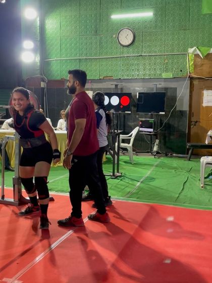 Siddhi competing at her first Open Nationals while managing a family health crisis. Despite sleepless nights and disrupted training, her strong-headed character shone through as she hit a 140kg squat and placed 7th in India.