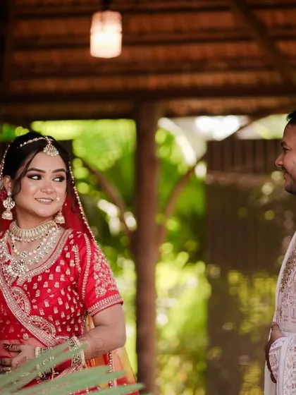 Some of my favorite shots of my bride Chetna. She was so full of life, and it was a joy to get her ready. Her classic red lehenga was paired with a soft glam look that was perfect for her vibrant personality.