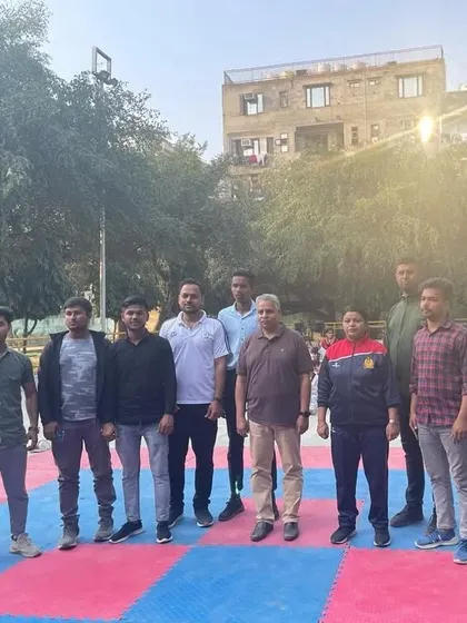 The team of coaches and officials at the DDA sports event. We are active in community-level sports events.