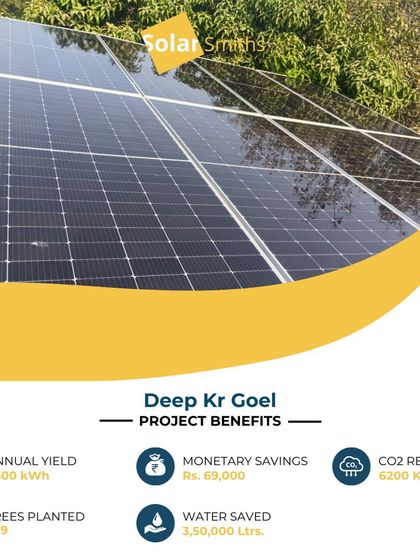 Located in Civil Lines, Delhi, this 6 kWp on-grid solar system for Deep Kr Goel provides annual savings of ₹69,000. It's a prime example of how solar works effectively in urban environments.