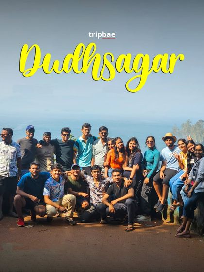 A group photo from our Dudhsagar and Dandeli adventure. This trip combines the awe inspiring sight of the falls with the adrenaline rush of water sports in Dandeli.