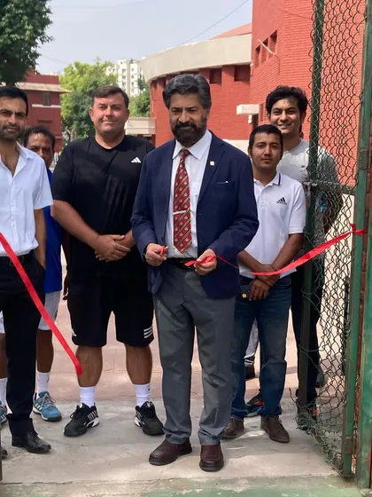 The official ribbon-cutting ceremony marking the launch of 'Accelerate Tennis in association with Indian Tennis Academy', led by our Program Director, Todd Clark.