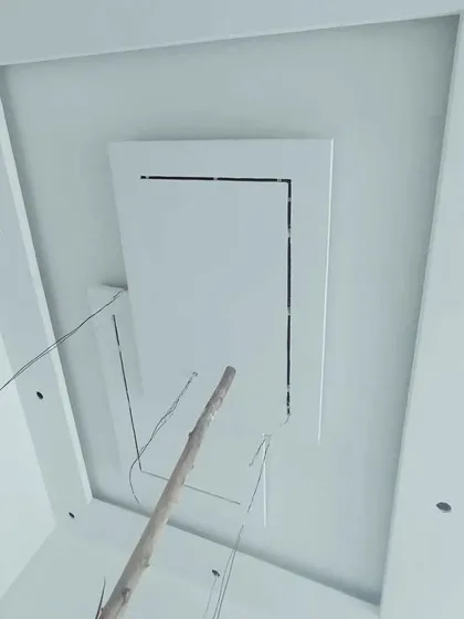 A simple rectangular tray ceiling design in its raw form. This is a classic and versatile style that works in almost any space.