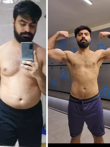 Hard work and dedication lead to big results. A look at my mentee's amazing transformation, showing significant fat loss and muscle definition. We're already planning to make the next year even bigger.