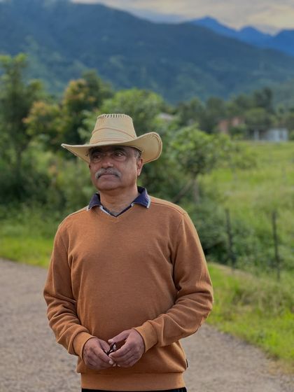 Taking a break between sessions to soak in the incredible landscape of Palampur. The environment here is a vital part of the healing and learning process.