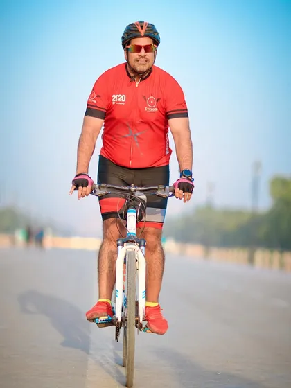 A member enjoying the thrill of the ride. The expression of pure joy is what it's all about.