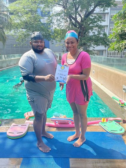 Celebrating another swimmer's success as she soars to new heights in our program. Her dedication to mastering strokes and conquering challenges is an inspiration to our entire community.