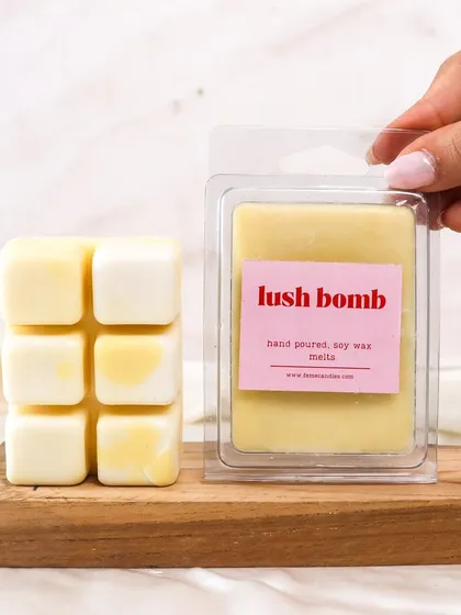 Soothing scents, melting softly. Our Lush Bomb wax melts are perfect for creating a relaxing atmosphere.