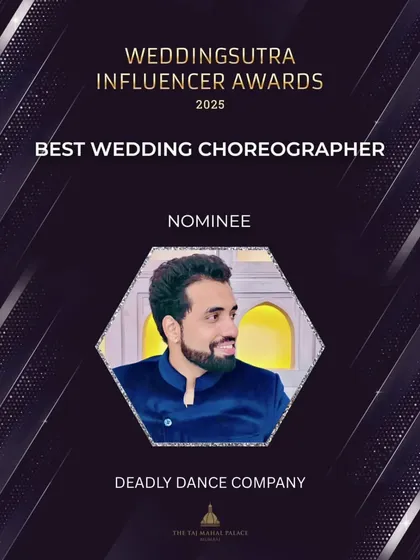 It's an honor to be recognized for my passion. Being nominated for Best Wedding Choreographer by WeddingSutra for the third year in a row is a testament to the trust my clients place in me and the hard work of my rockstar team.