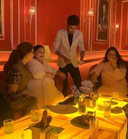 Another angle from the same private party, showing the guests' captivated reactions. My goal is to make everyone in the room feel included in the experience.