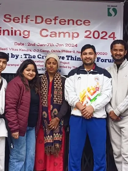 Our training team with the organizers of the self-defense camp. It is a privilege to work with NGOs to bring these essential skills to more girls.