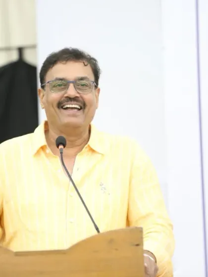 A candid moment while addressing the gathering at the MCA, sharing my passion for Mumbai cricket.