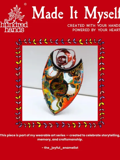 We believe everyone is a creator. Our 'Made It Myself' campaign celebrates the art you make for personal joy, like this stunning piece of wearable enamel art from our community.