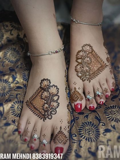 More examples of my beautiful and intricate foot and leg mehndi designs, ranging from simple elegance to full coverage.