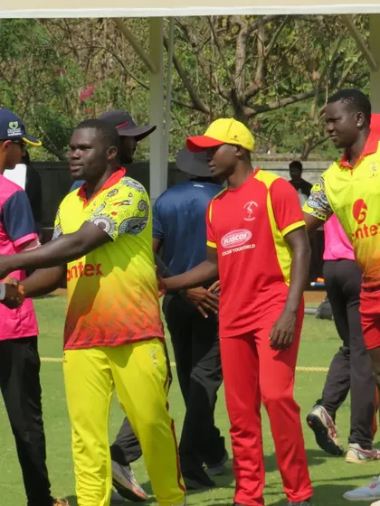 Another shot of the post-match handshakes with the Uganda National Team. We believe in playing hard on the field and showing respect off it.