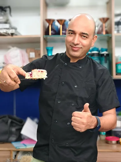 When the cake gets the chef’s thumbs-up, you know it’s good! I'm proud to present a slice of our delicious Lemon Raspberry Cake.