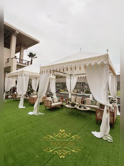 The cabanas provided a chic and shady spot for guests to relax and enjoy the festivities.