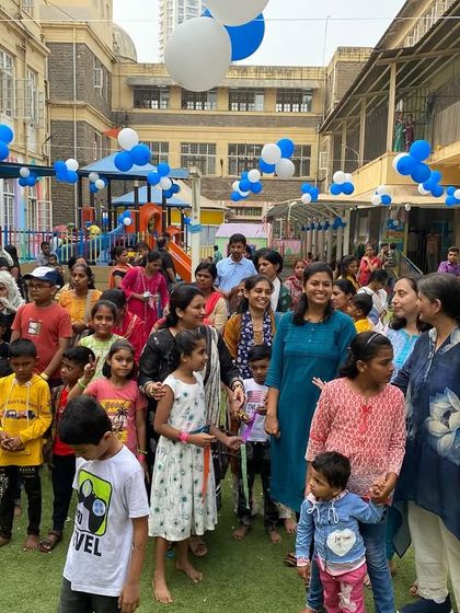 The children and their families enjoying the music therapy session. Music has a unique way of healing and bringing people together.
