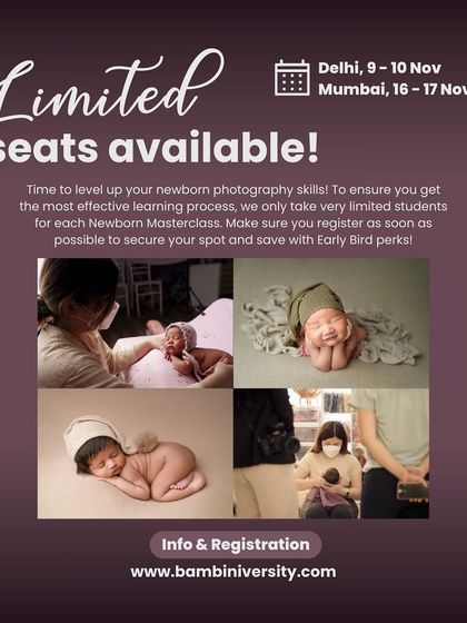 I'm excited to host a 2-day Newborn Masterclass in Delhi with international photographer Margaret Han. Limited seats are available for this chance to level up your skills.