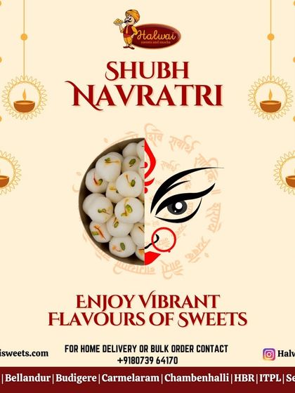 Enjoy vibrant flavors of sweets this Shubh Navratri. Our special Cham Cham is a delightful treat to add to your festive celebrations and offerings.