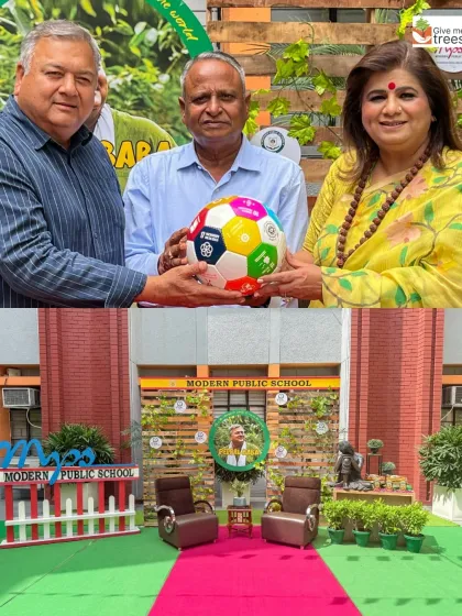 Presenting the SDG ball to the school leadership. Our collaborations with educational institutions are partnerships aimed at fostering a generation of environmentally conscious citizens.