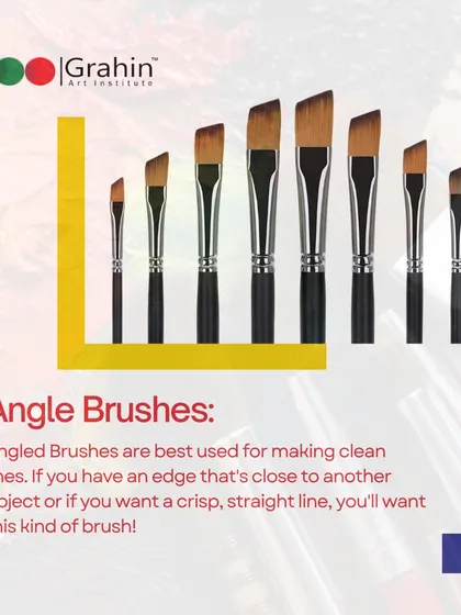 Learn about angled brushes. Their sharp edge is perfect for making clean, crisp lines and painting in tight corners.