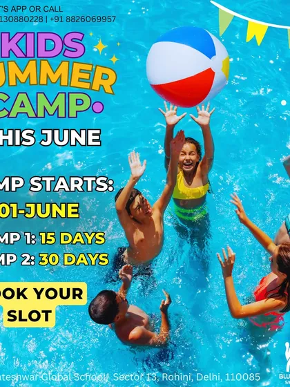 A duplicate of the previous image, showing kids enjoying a game with a beach ball during our summer camp, emphasizing fun and group activities.